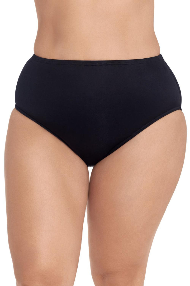 Miraclesuit Plus Size Basic Swim Brief, Black (6518801W)