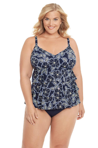 Penbrooke Shell Floral Three Tier Tankini Top 5531813X