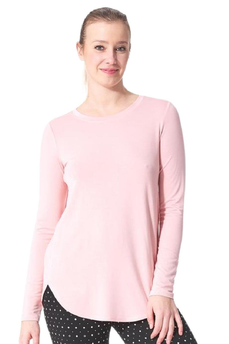 Marie Solid Round Neck Top  7453 Rose