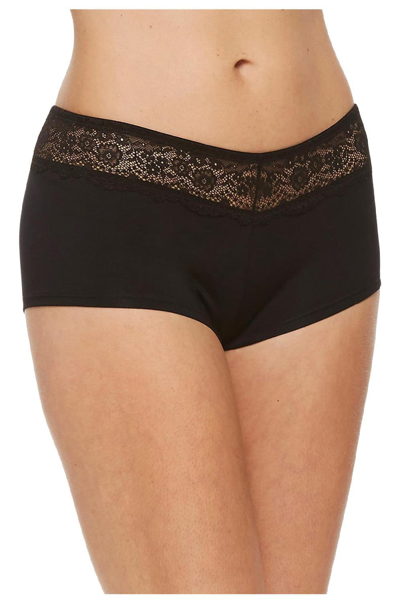 BodyBliss Breeze Collection Boyshort, Black (9407)