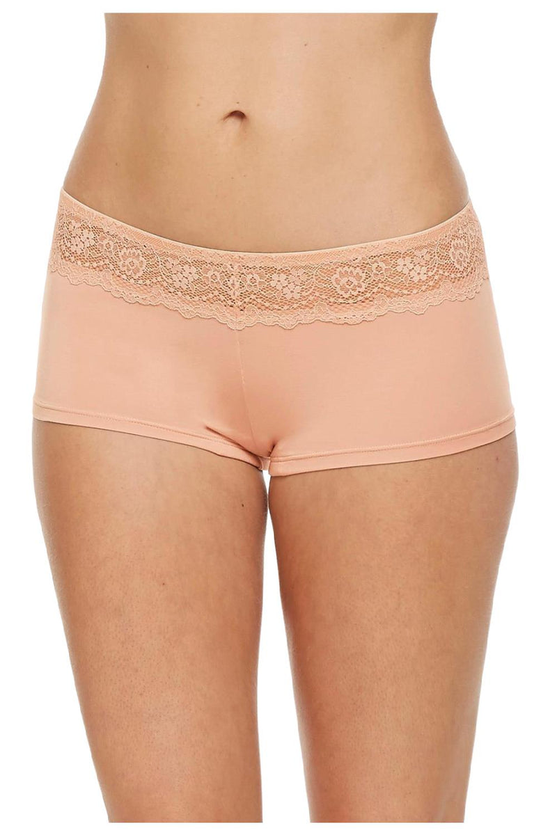 BodyBliss Breeze Collection Boyshort, Seashell (9407)