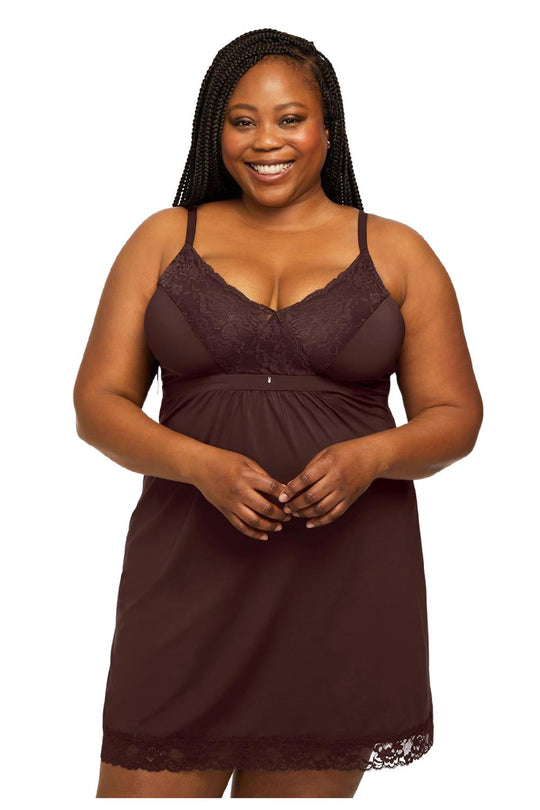 Montelle Bust Support Chemise, Cocoa (9394)