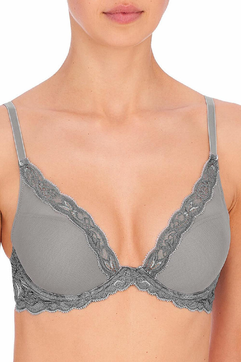 Natori Feathers Plunge Bra, Stone Fog (730023)