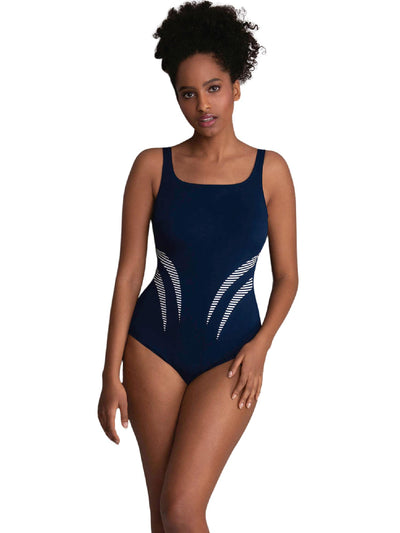 Anita Care AUSTIN Mastectomy Swimsuit, Navy Blue/White (M26206)