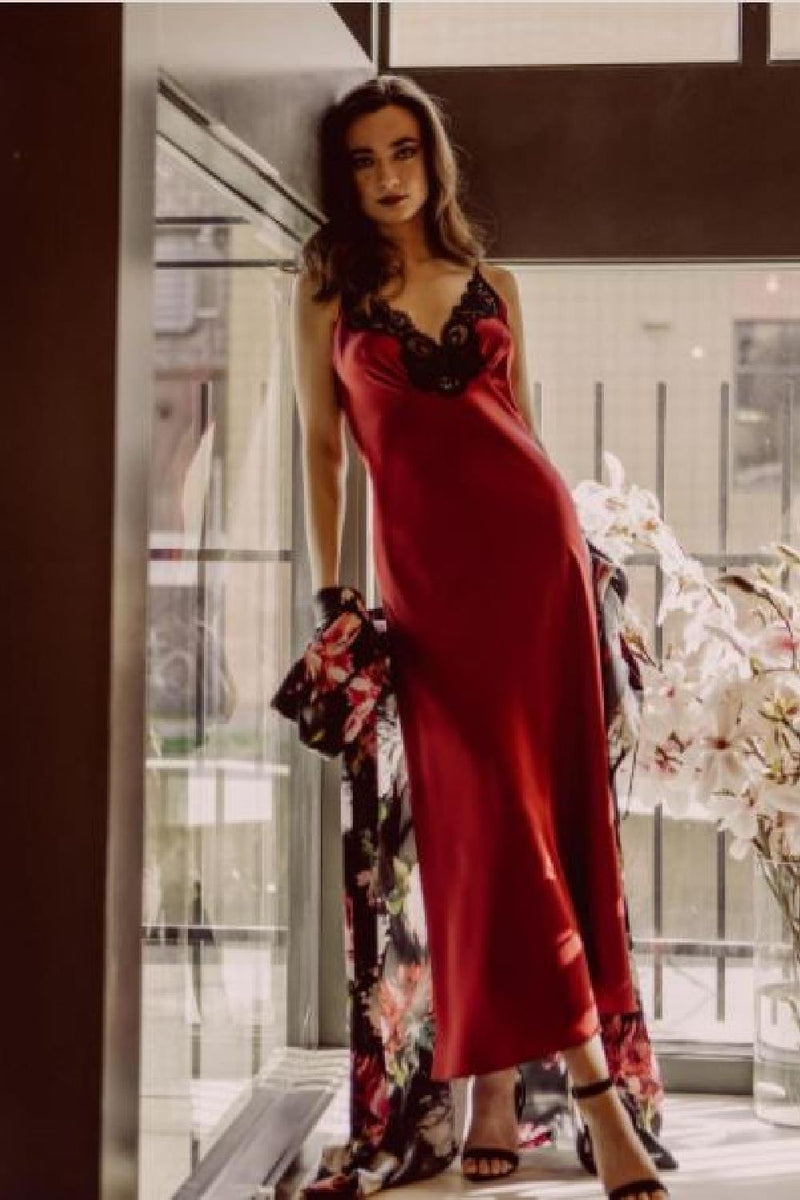 Christine Valentina Slip Gown, Ruby/Kohl (VAL7620)