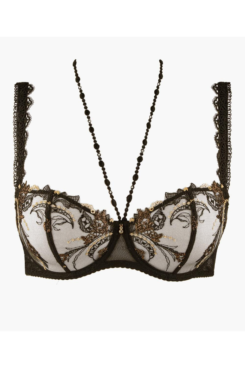 Aubade Amour Precieux Underwired Half Cup Bra, Diamant Noir (UDF14)