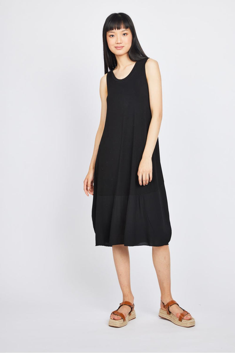 Pistache Crepe Bottom Dress C0871 - Black