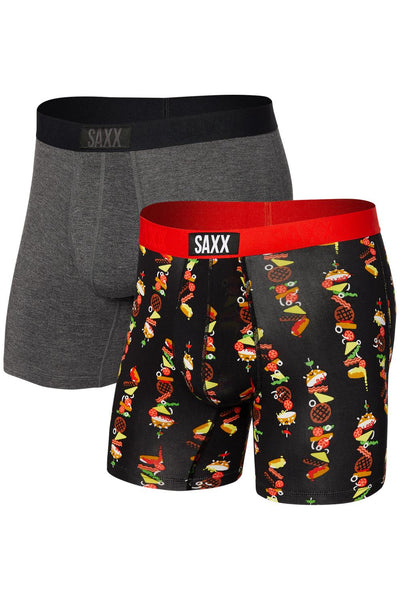 SAXX Vibe Boxer Brief 2 Pack SXPP2V-SHH (Stacked/Graphite Heather)