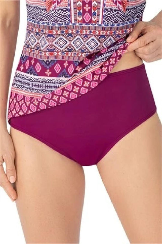 Amoena Boho Vibes High-Waist Swim Brief, Berry Sorbet (71562)