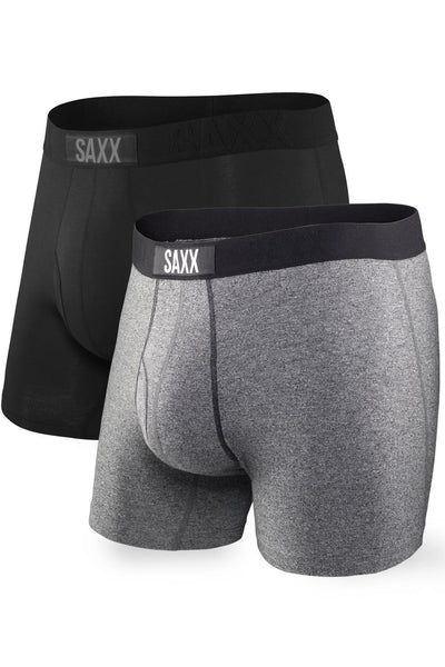 SAXX Ultra Boxer Briefs 2 Pack SXPP2U-BSP (Black/Grey)