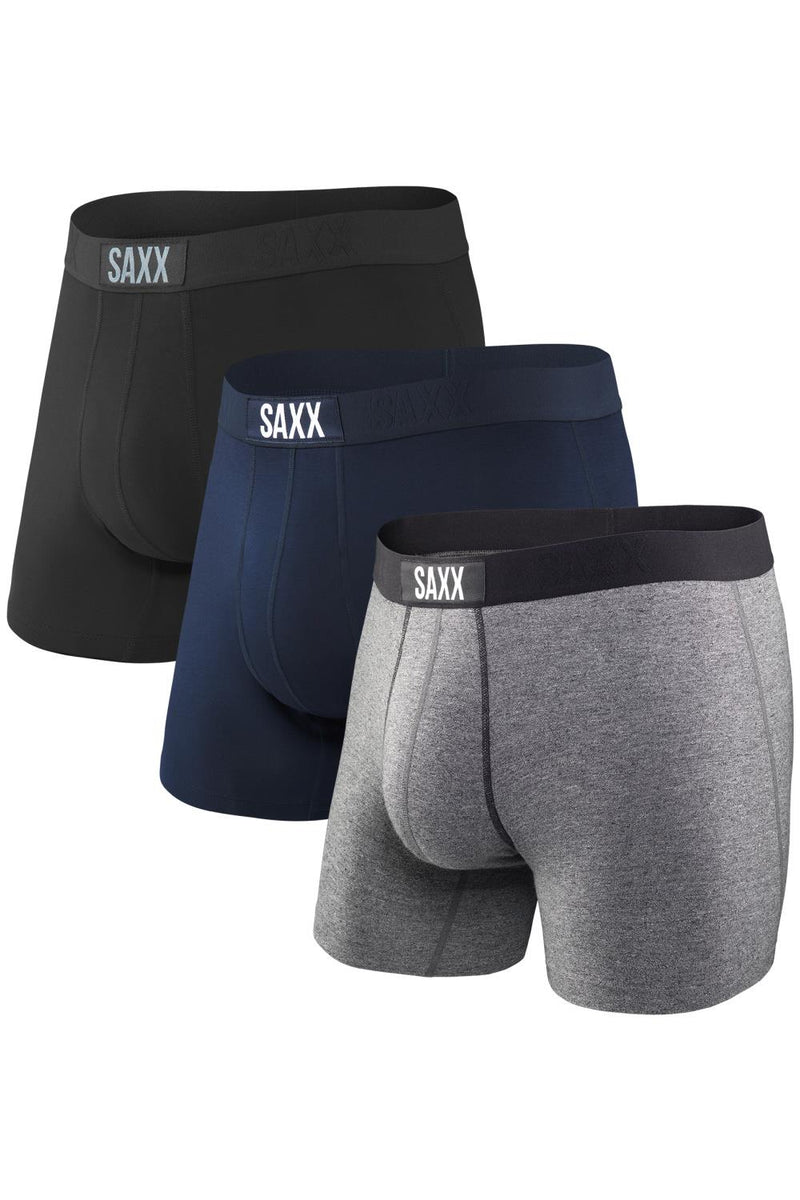 SAXX Vibe Boxer Brief 3 Pack SXPP3V-CLV (Black/Grey/Blue)