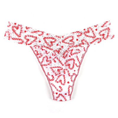 Hanky Panky Holiday Printed Original Rise Rolled Thong, Candy Cane (PR4811P)