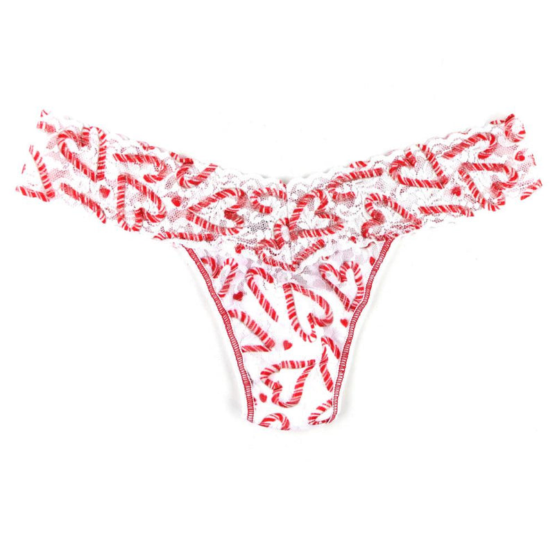 Hanky Panky Holiday Printed Low Rise Rolled Thong PR4911P Candy Cane