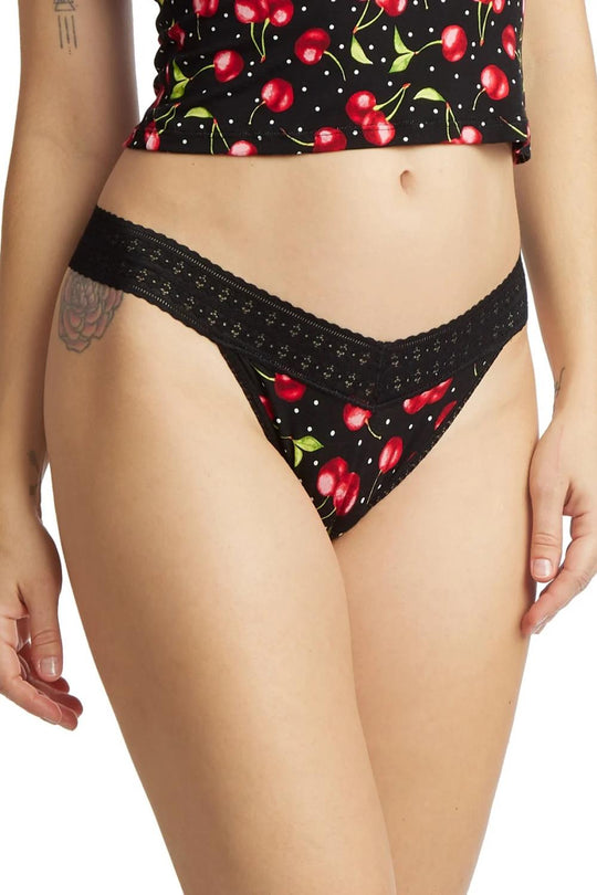 Hanky Panky Printed DreamEase Original Rise Thong, Cherry Bomb (PR681104)