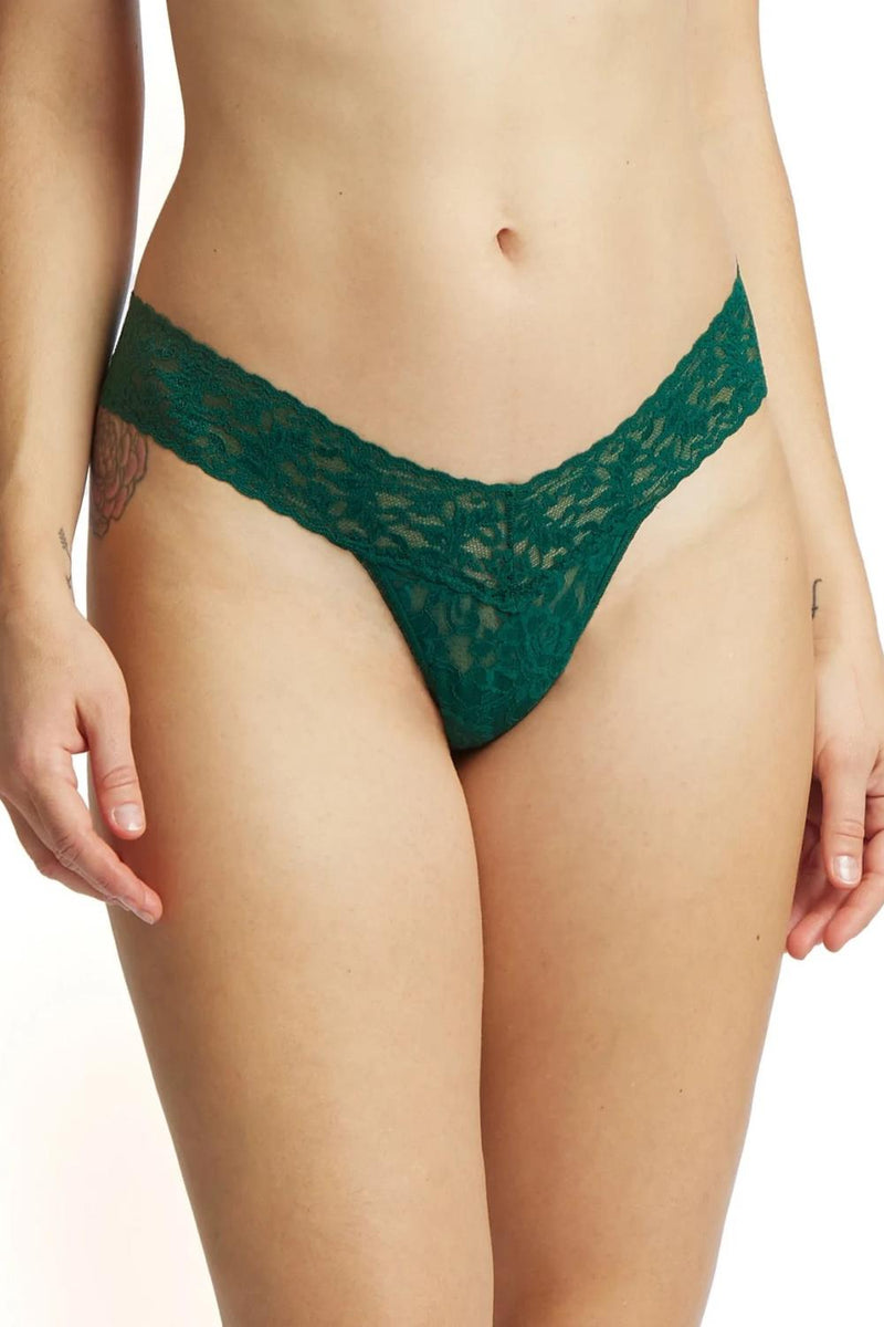 Hanky Panky Signature Lace Low Rise Thong 4911P Green Queen