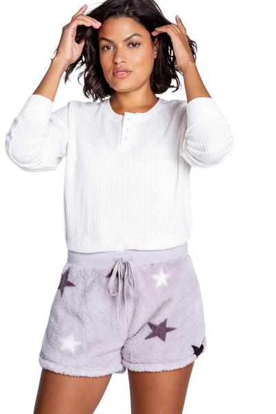 PJ Salvage Plush & Thermal Stars Shorts, Light Grey (REPTS)