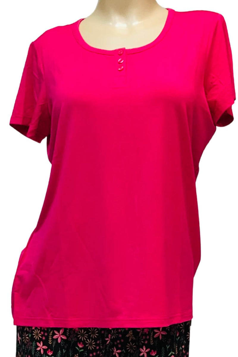 Cool Girl Dusk to Dawn Short Sleeve Top, Berry (C122103)