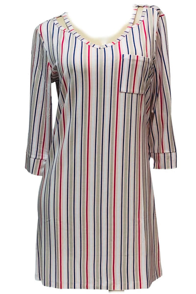 Cool Girl Dusk to Dawn 3/4 Sleeves Sleepshirt, Candy Stripes (C518202)