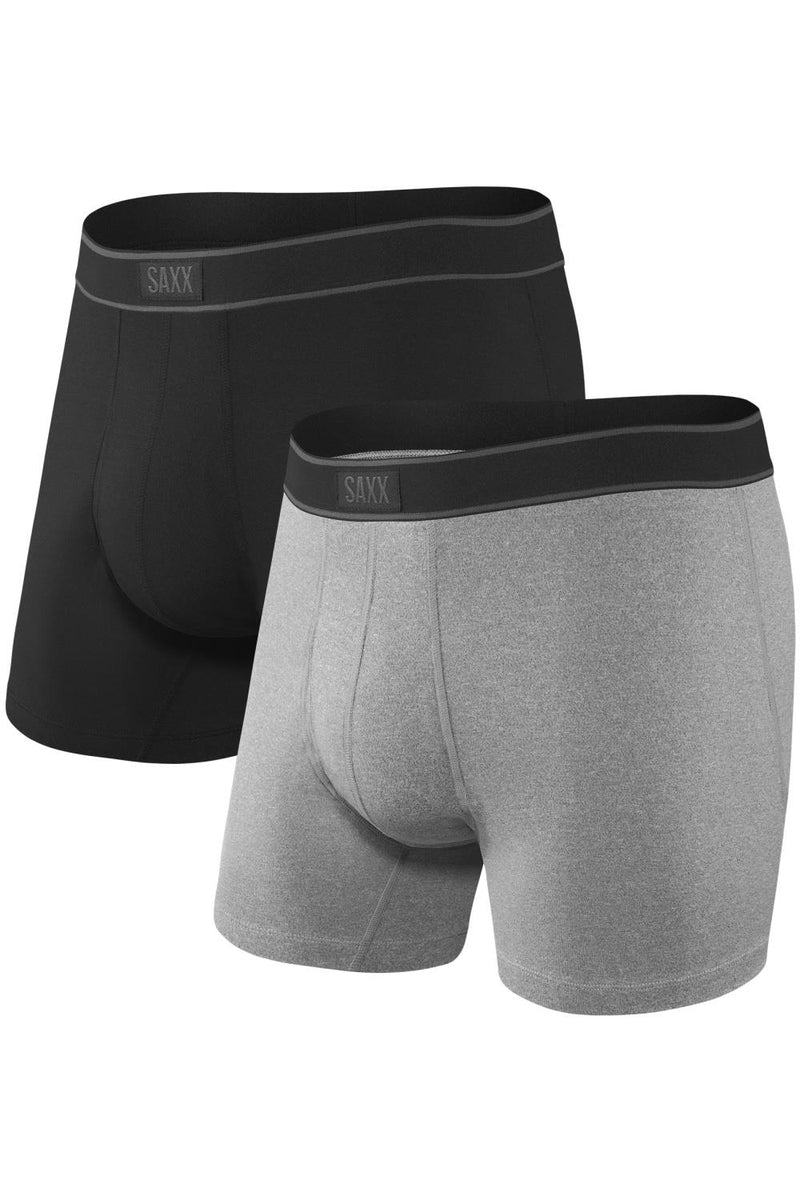 SAXX Daytripper Boxer Brief 2 Pack SXPP2A-BGR (Black/Grey Heather)