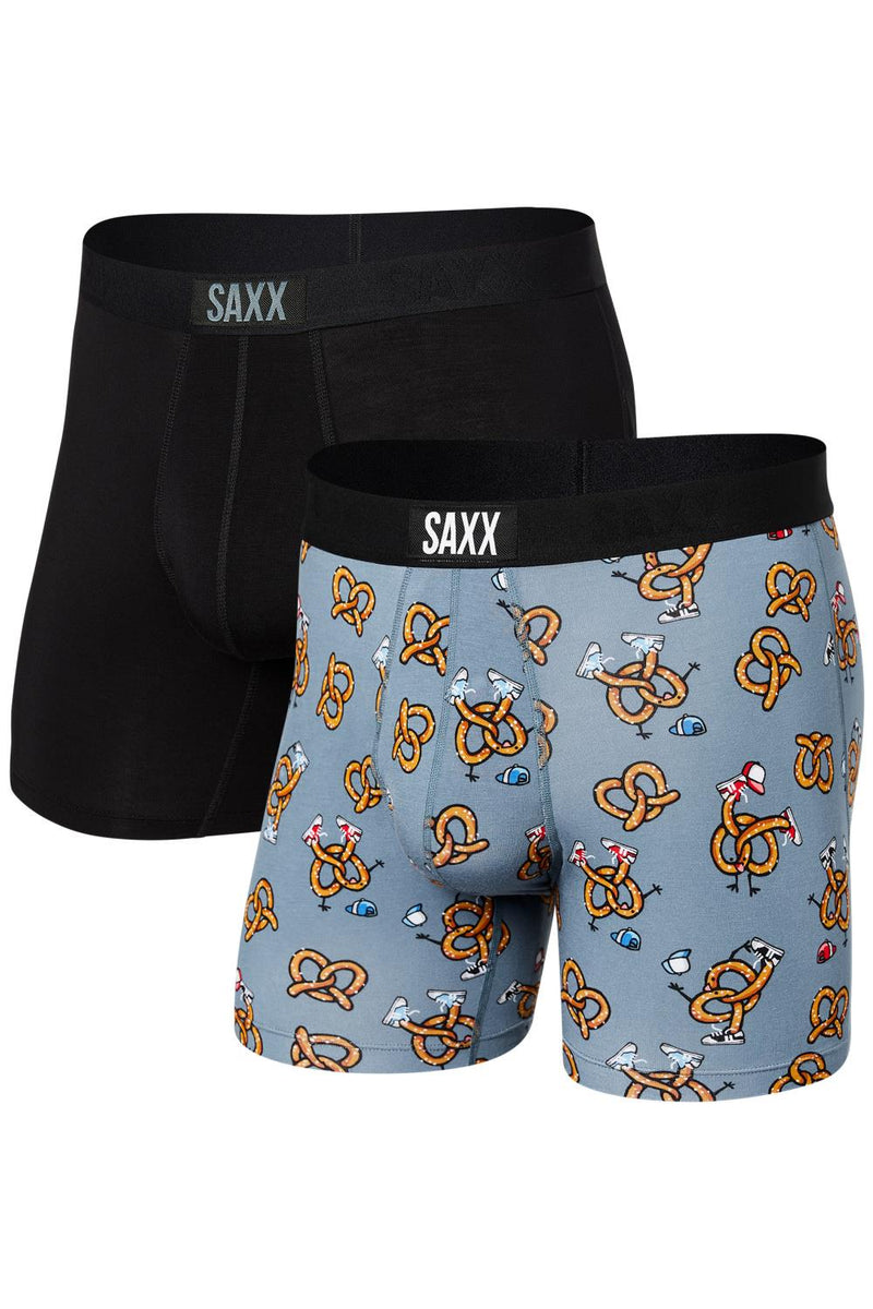 SAXX Vibe Boxer Brief 2 Pack SXPP2V-PBO (Pretzel B-Boyz/Black)
