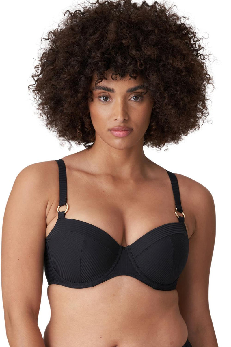PrimaDonna Swim Sahara Padded Balcony Bikini Top, Black (4006316)
