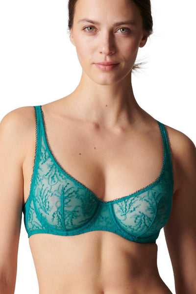 Simone Perele Opaline Underwired Plunge Bra, Emerald (1B2323)