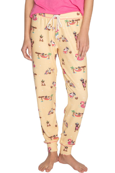 PJ Salvage Spring Break Dogs Lounge Pants RHSBP-YELLOW MIST