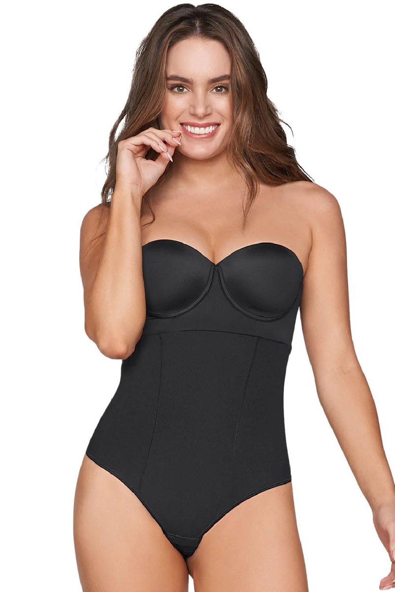 Leonisa Extra High-Waisted Sculpting Thong Panty, Black (012939)