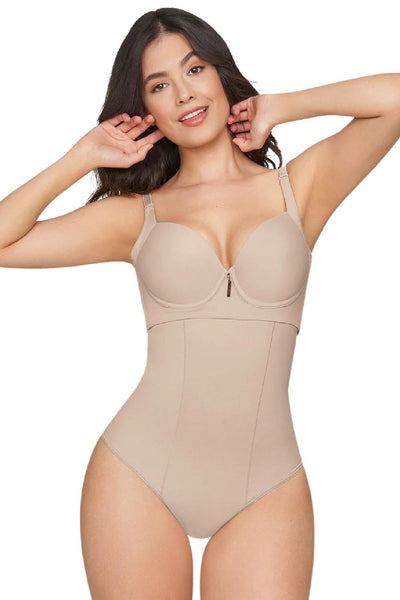Leonisa Extra High-Waisted Sculpting Thong Panty, Nude (012939)