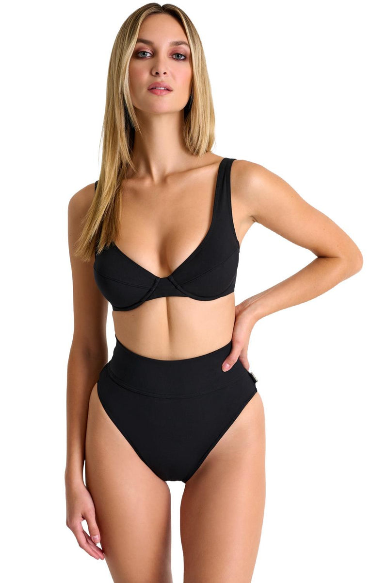 Shan Intemporel High Waist Bikini Bottom, Caviar (42390-37)