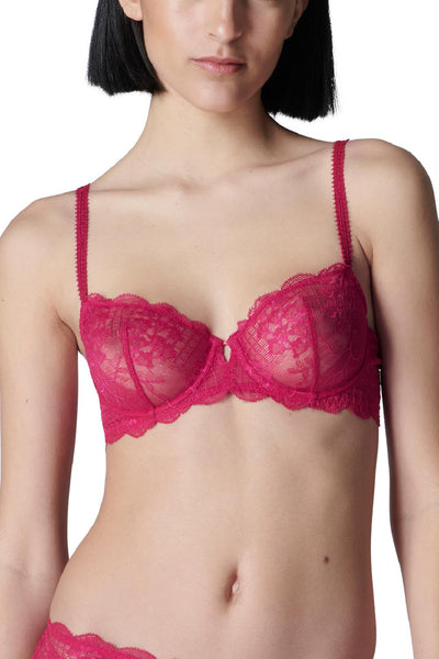 Simone Perele REVE Sheer Demi Bra, Cranberry (12Z330)