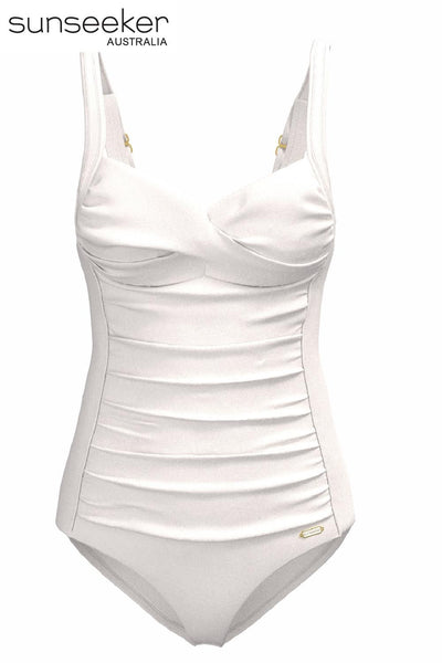Sunseeker Core Solid Plus Cup Twist Front Swimsuit 1230087 Off White