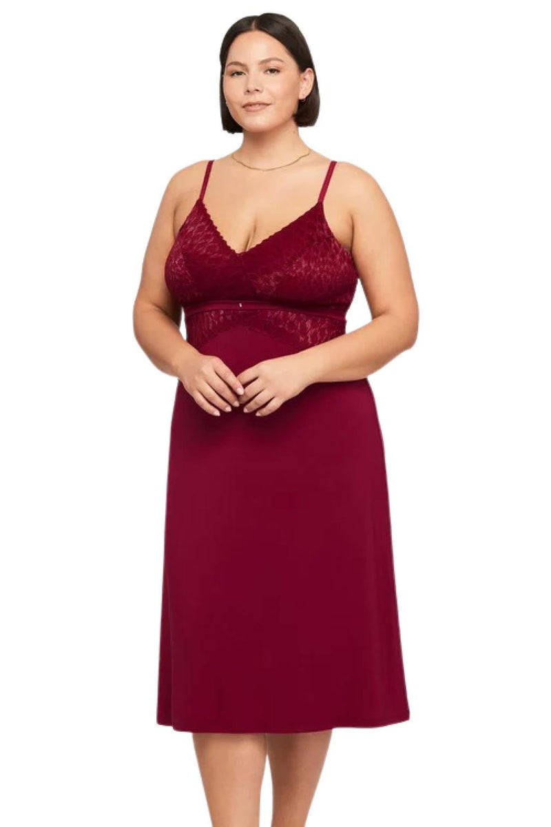 Montelle Bust Support Midi Chemise, Sangria (9398)