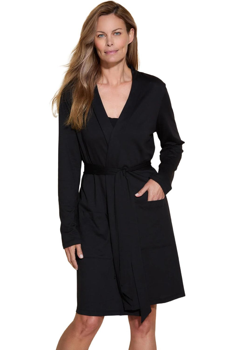 Cosabella Bella Robe With Pockets, Black (AMORE8094)