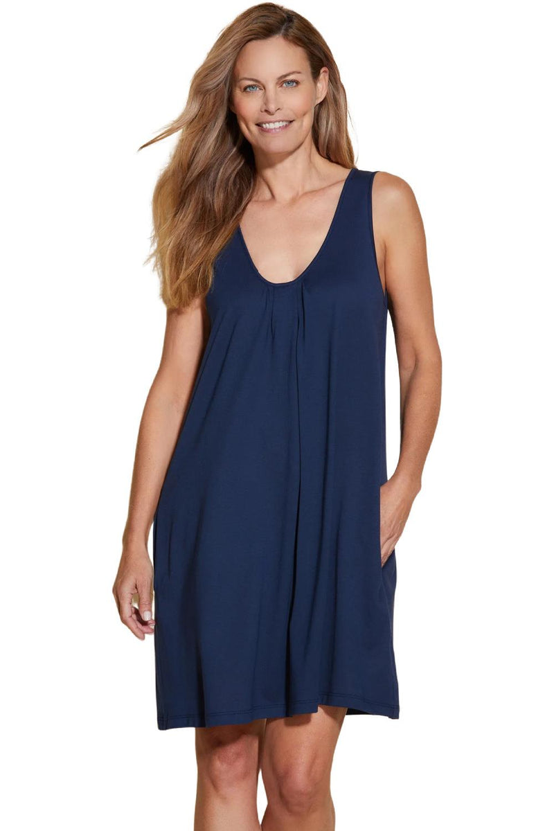 Cosabella Bella Tank Chemise with Pockets, Navy (AMORE2722)