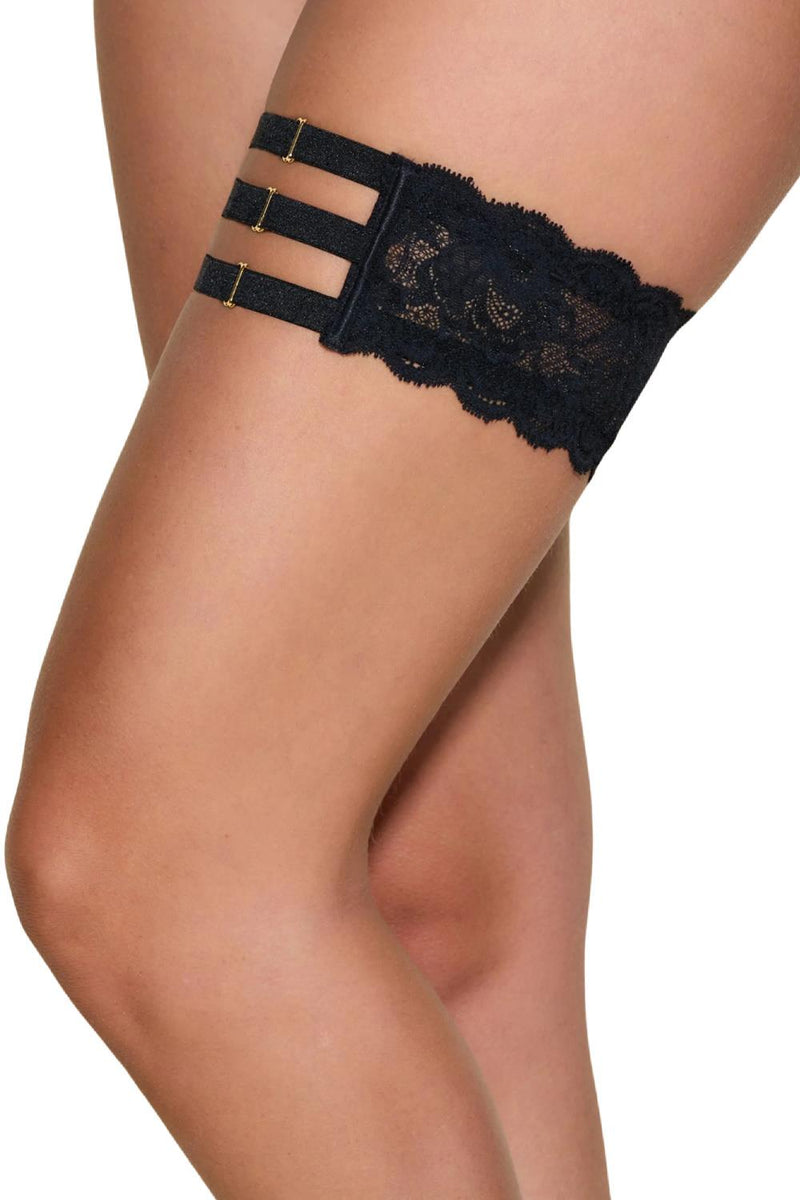 Never Say Never Tie Me Down Garter, Black (NEVER9925)
