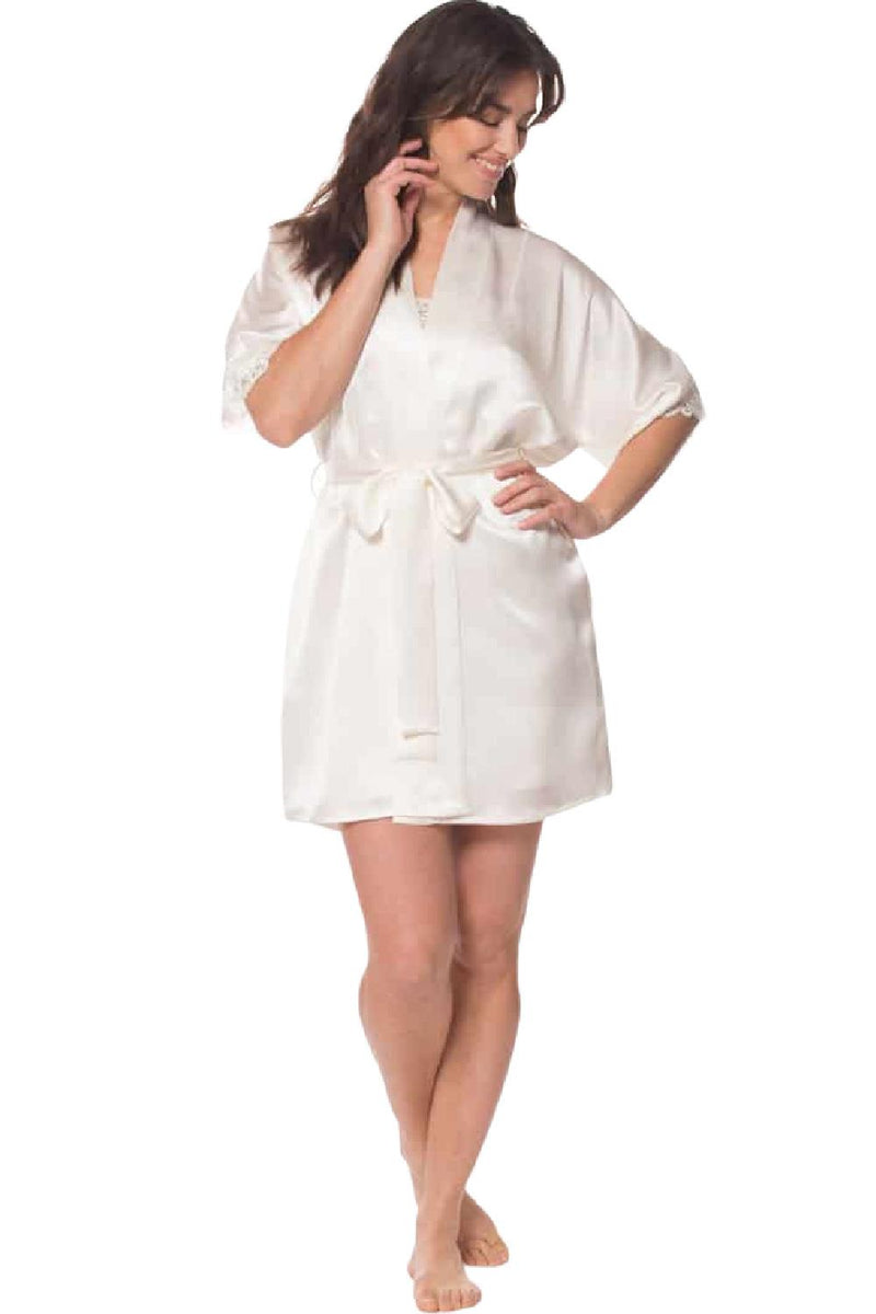 Christine Boudoir Short Robe, Pearl (BIJR4000)