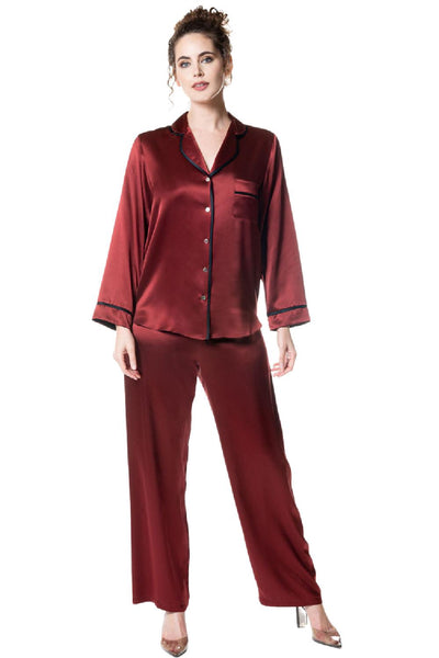 Christine Chloe 2 Piece PJ Set, Claret/Kohl (CHAR6070)