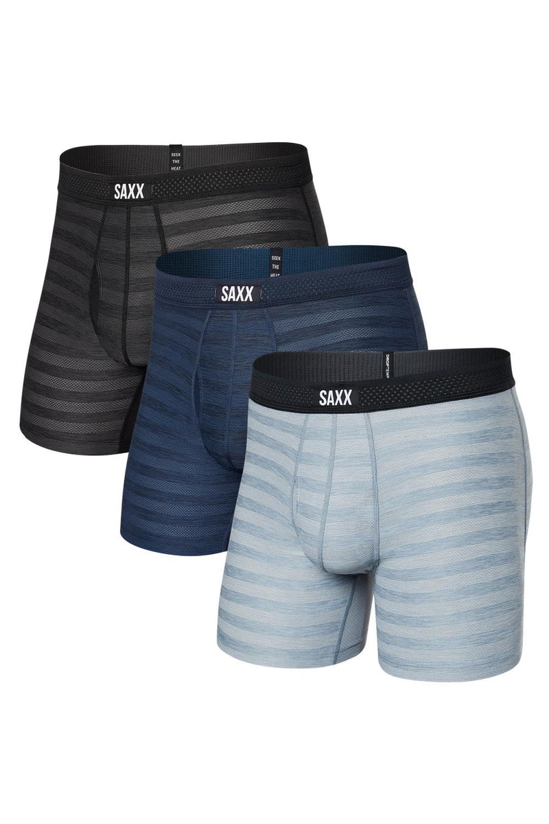 SAXX DropTemp Cool Mesh Boxer 3 Pack SXPP39-BDG (Black/Dark Denim/Grey)