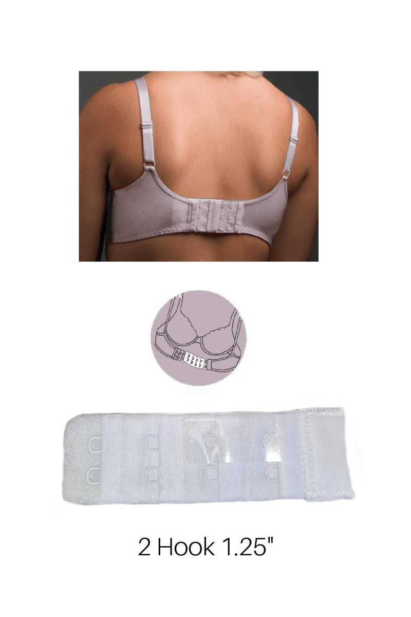 Fashion Essentials Bra Extender  1.25" , White F50504