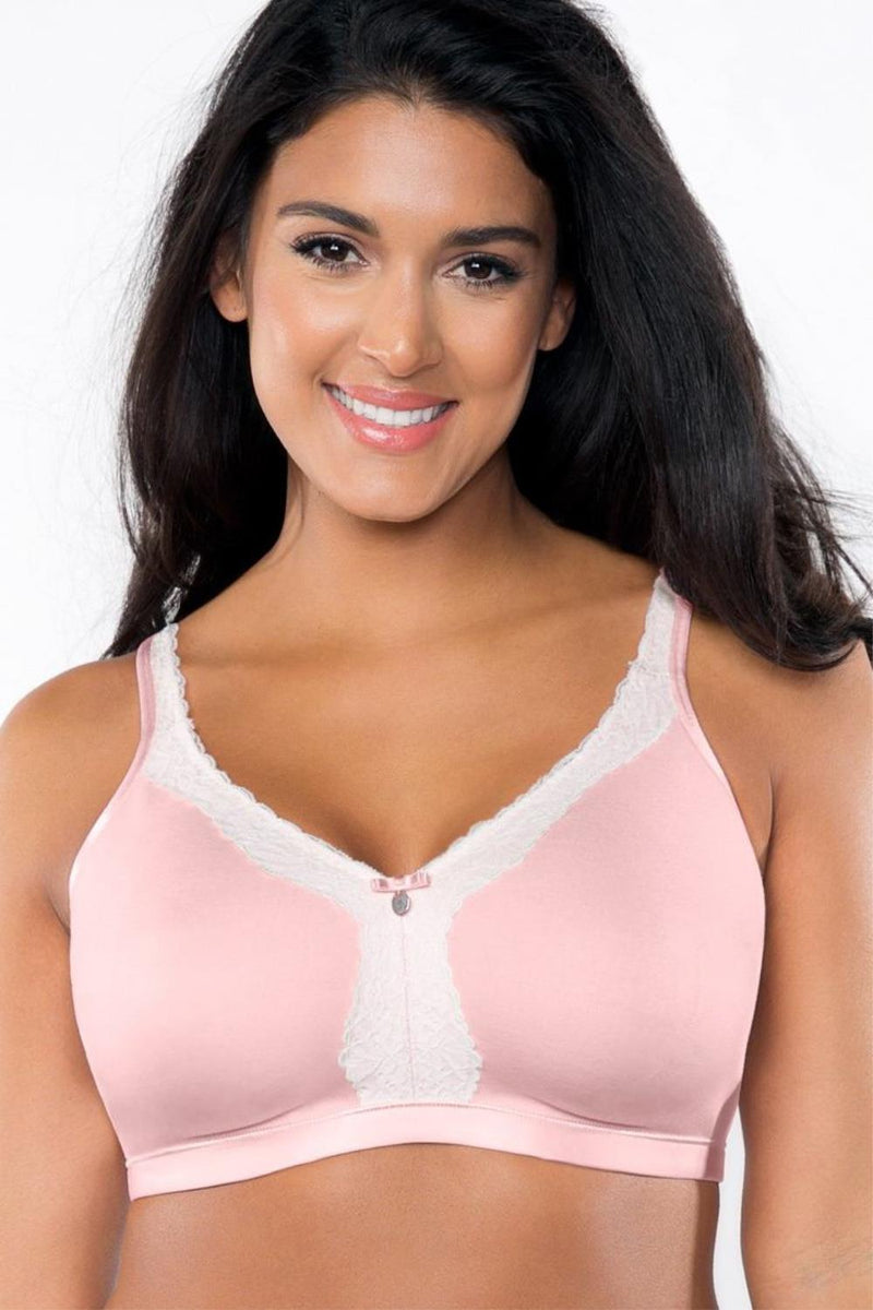 Curvy Couture Cotton Luxe Unlined Wire-Free Bra 1010 Blush Pink