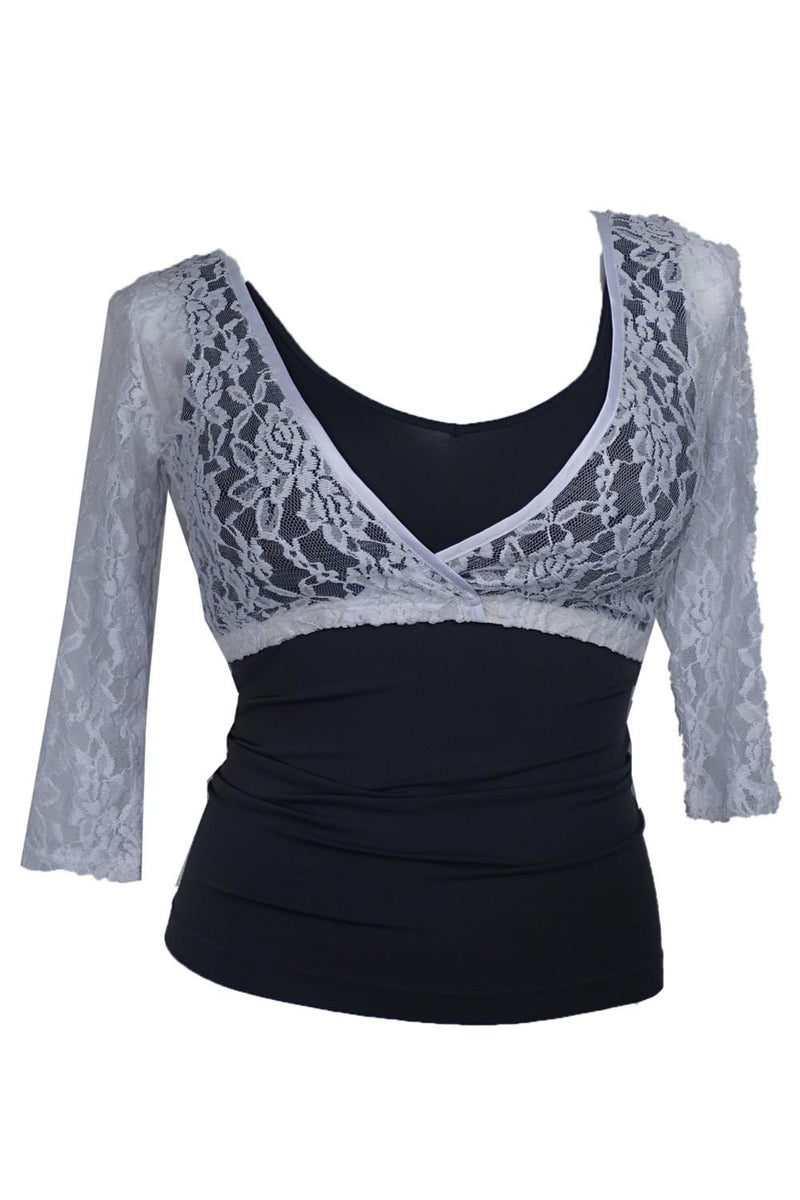 Papa Fashions 3/4 Sleeve Lace Coverup T2372