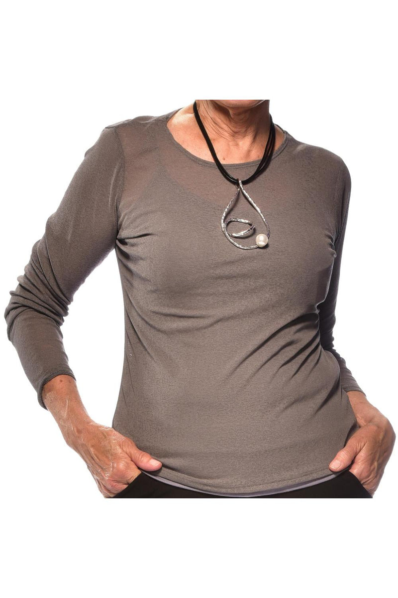 Rapz Long Sleeve Cover-up Top 4730 Pewter