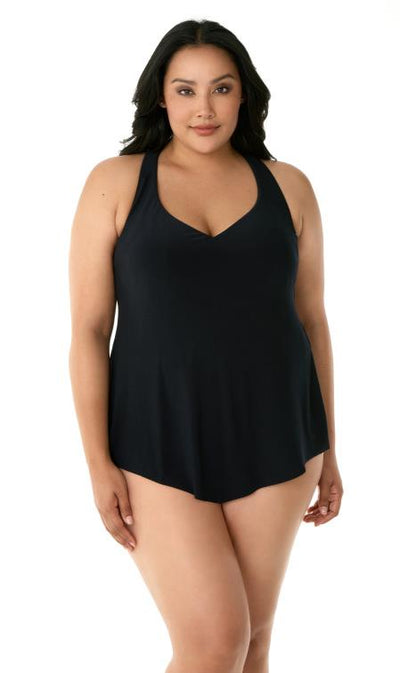 Magicsuit Women's Plus Solid Taylor Tankini Top 6006052W Black