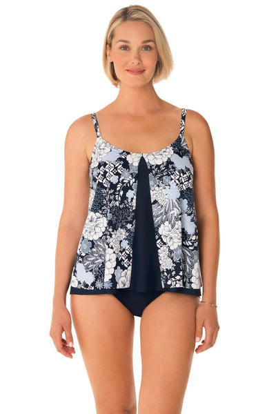 Plus Lacey Affair Overlay Tankini Top 5529127X