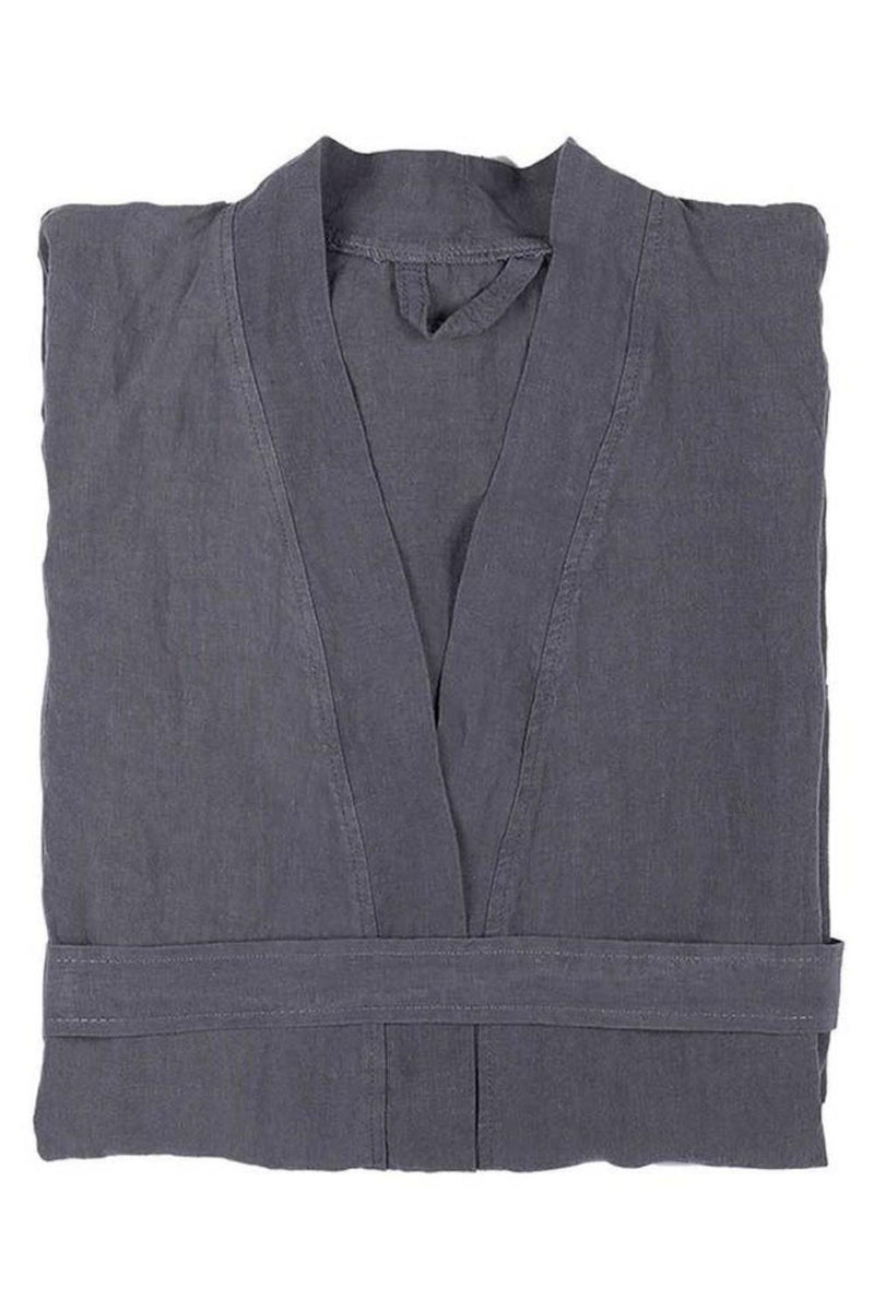 Pokoloko Unisex Linen Robe TSK3 Dark Grey