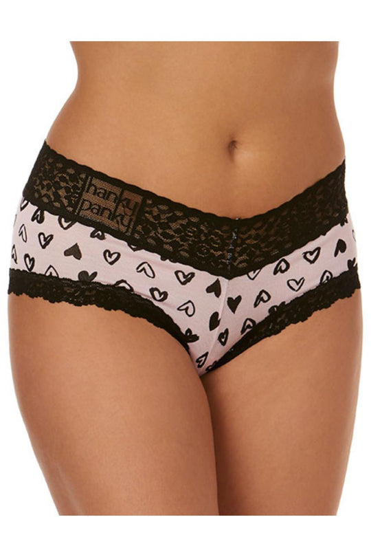 Hanky Panky Graffiti Hearts V-Front Boyshort 5E2156